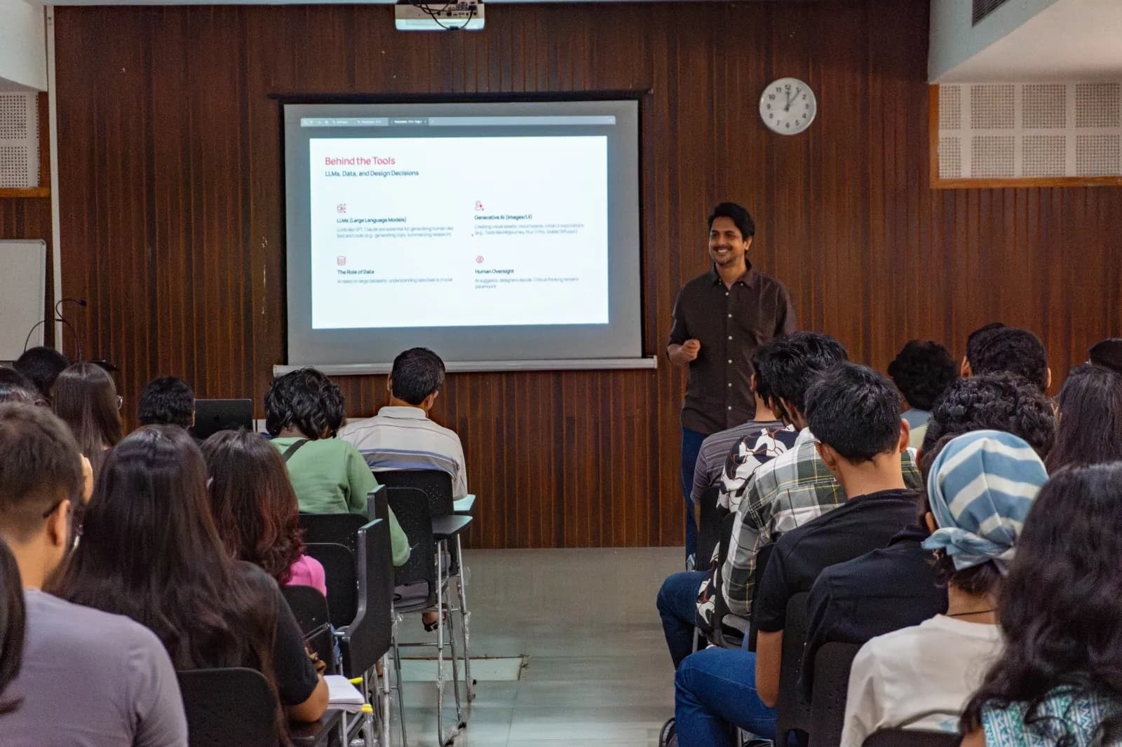 Ameet presenting to a classroom of design students at IIT Guwahati